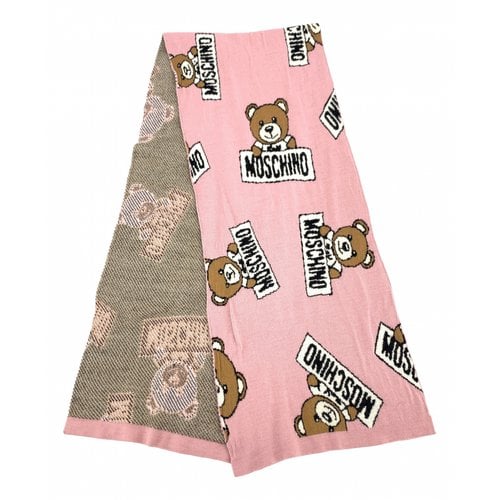 Pre-owned Moschino Wool Scarf In Pink