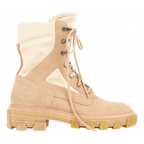 Pre-owned Balenciaga Ankle Boots In Beige