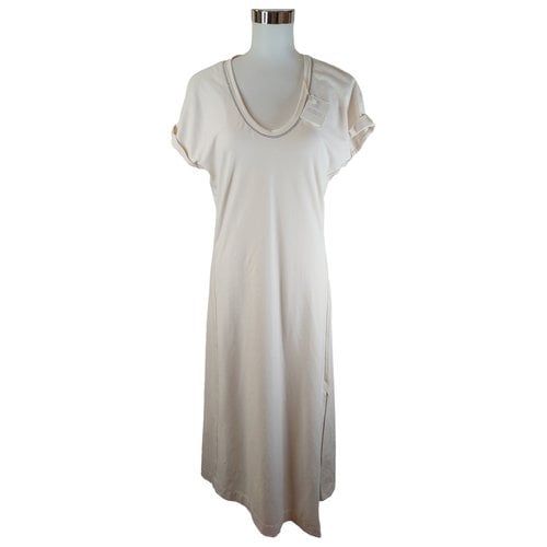 Pre-owned Brunello Cucinelli Mid-length Dress In White