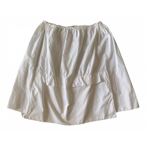 Pre-owned Miu Miu Mid-length Skirt In White