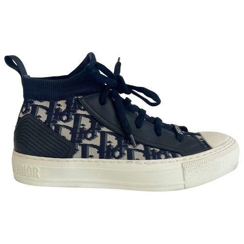 Pre-owned Dior Cloth Trainers In Navy