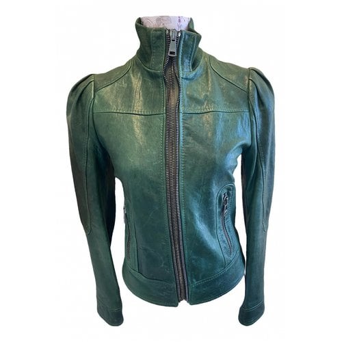 Pre-owned Dolce & Gabbana Leather Short Vest In Green