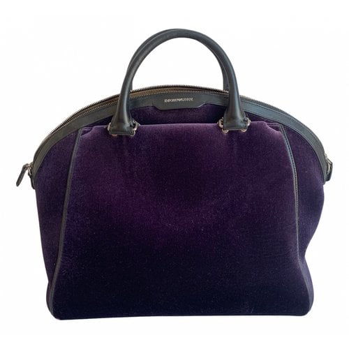 Pre-owned Emporio Armani Velvet Handbag In Purple