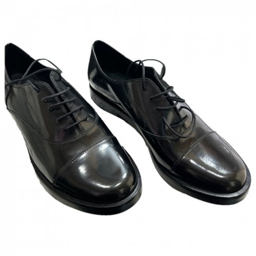 Pre-owned Pedro Garcia Leather Flats In Black