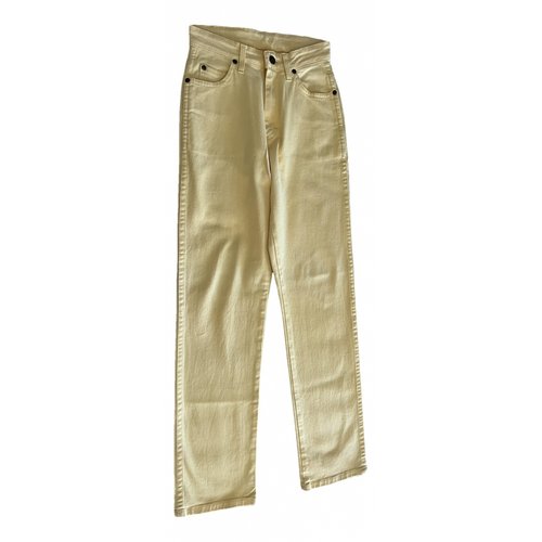 Pre-owned Lee Straight Jeans In Yellow