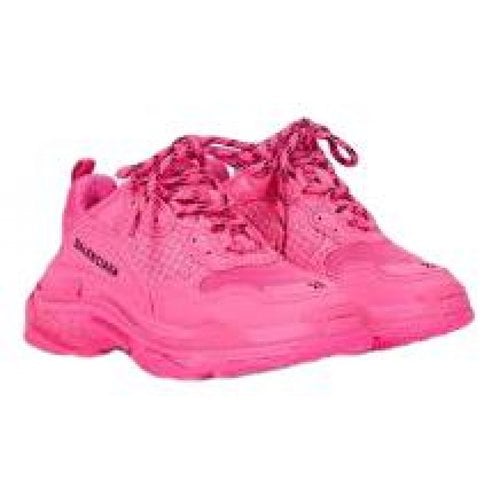 Pre-owned Balenciaga Leather Trainers In Pink