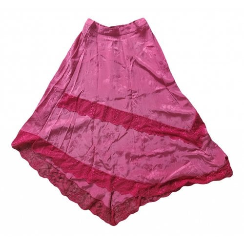 Pre-owned Zadig & Voltaire Silk Mid-length Skirt In Pink