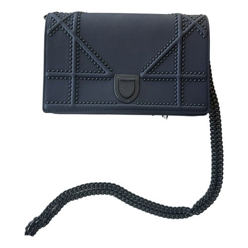 Pre-owned Dior Ama Leather Crossbody Bag In Navy