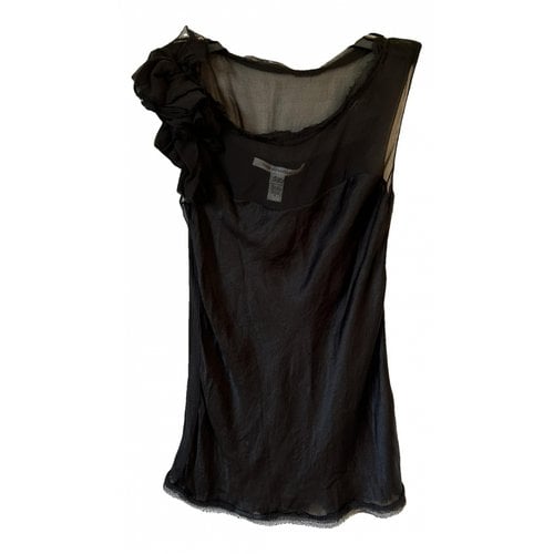 Pre-owned Diane Von Furstenberg Silk Blouse In Black
