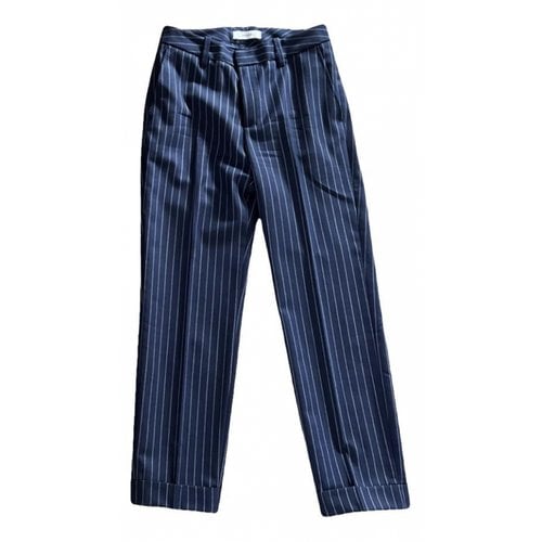 Pre-owned Suistudio Linen Trousers In Navy