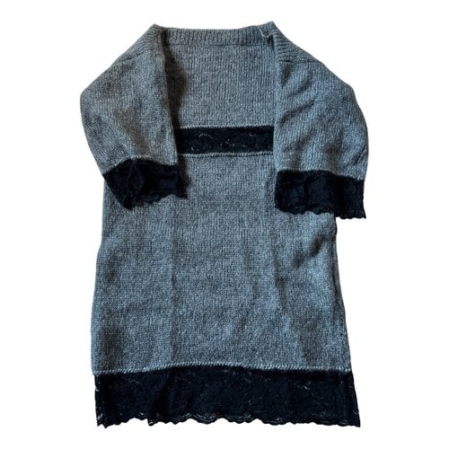 Pre-owned D&g Wool Mini Dress In Anthracite