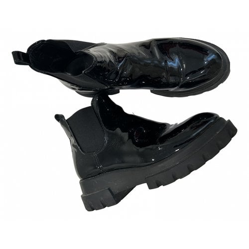 Pre-owned Agl Attilio Giusti Leombruni Patent Leather Boots In Black