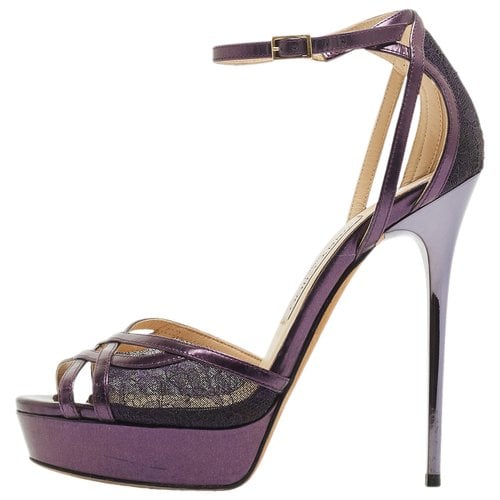 Pre-owned Jimmy Choo Patent Leather Sandal In Purple
