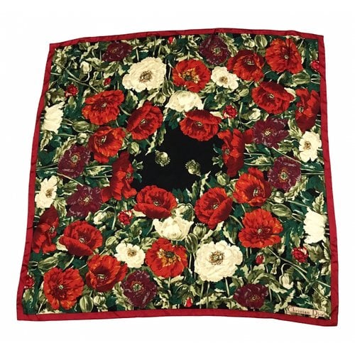 Pre-owned Dior Silk Scarf In Red