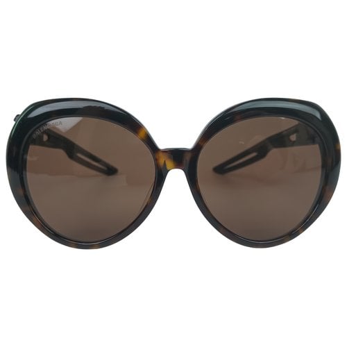 Pre-owned Balenciaga Oversized Sunglasses In Brown