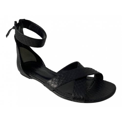 Pre-owned Alexa Wagner Leather Sandal In Black