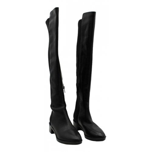 Pre-owned Calvin Klein Leather Boots In Black
