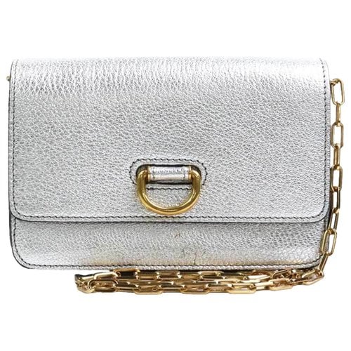 Pre-owned Burberry Leather Handbag In Silver