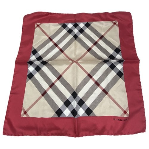 Pre-owned Burberry Silk Handkerchief In Red