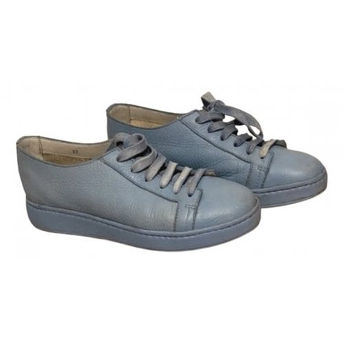 Pre-owned Santoni Leather Trainers In Blue