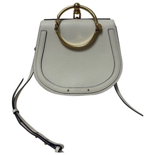Pre-owned Chloé Bracelet Nile Leather Crossbody Bag In White