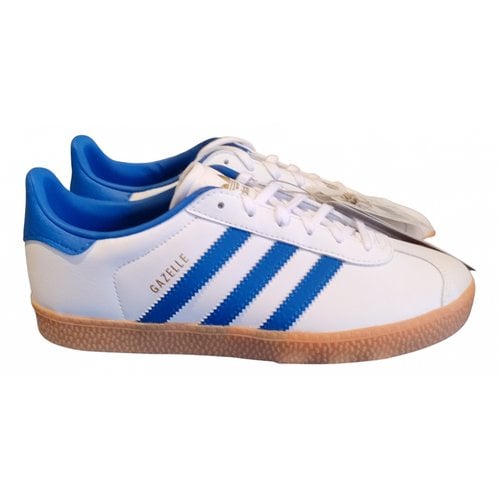 Pre-owned Adidas Originals Gazelle Leather Trainers In White
