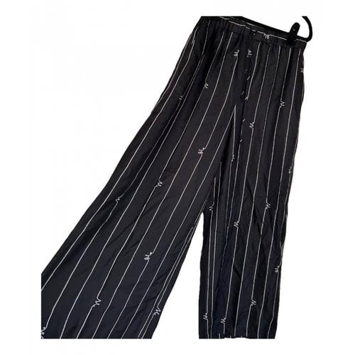 Pre-owned Max Mara Silk Trousers In Black