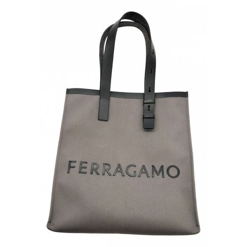 Pre-owned Ferragamo Cloth Tote In Grey