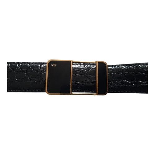 Pre-owned St Dupont Patent Leather Belt In Black