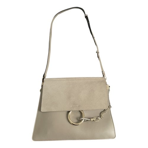 Pre-owned Chloé Faye Leather Handbag In Beige