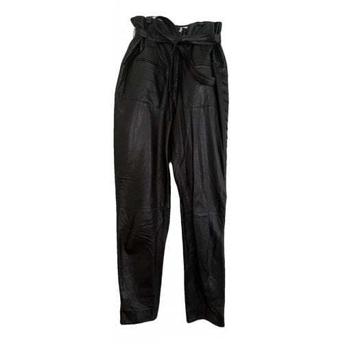 Pre-owned Iro Leather Carot Pants In Black
