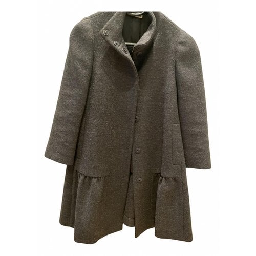 Pre-owned Miu Miu Wool Coat In Grey