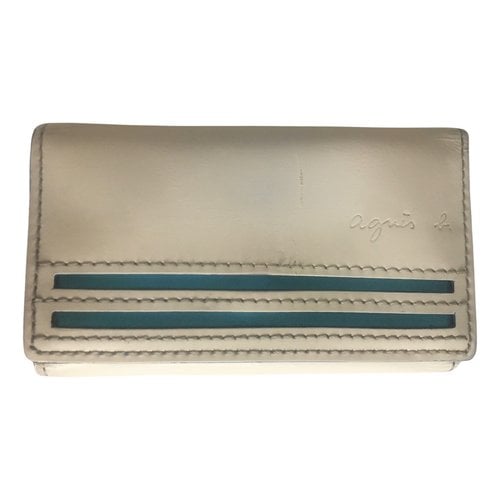 Pre-owned Agnès B. Leather Key Ring In White