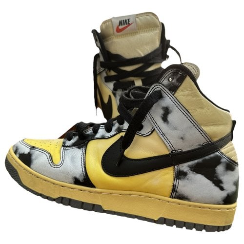 Pre-owned Nike Leather Boots In Yellow