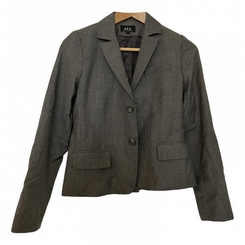 Pre-owned Apc Wool Blazer In Grey