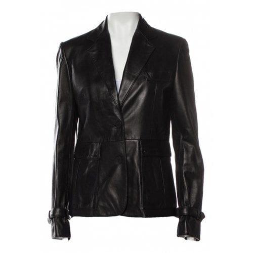Pre-owned Burberry Leather Blazer In Black