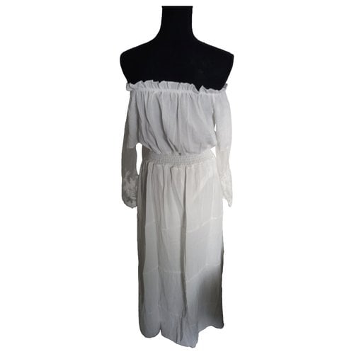 Pre-owned Anna Lace Maxi Dress In White