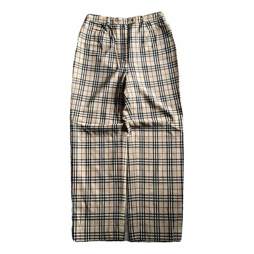 Pre-owned Burberry Trousers In Yellow