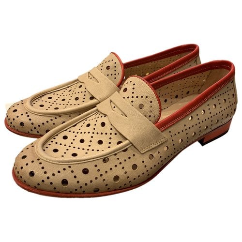 Pre-owned Gianni Chiarini Leather Flats In Beige