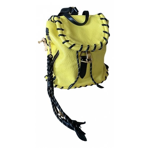Pre-owned Acne Studios Rope Jungle Leather Backpack In Yellow