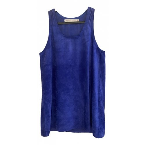Pre-owned Victoria Beckham Leather Vest In Blue