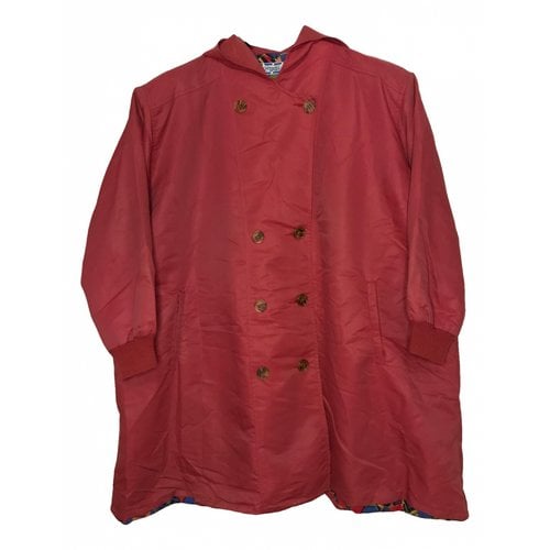 Pre-owned Missoni Trench Coat In Burgundy