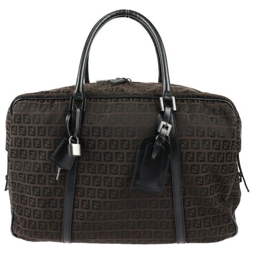 Pre-owned Fendi Cloth Travel Bag In Brown