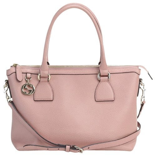 Pre-owned Gucci Interlocking Leather Handbag In Pink