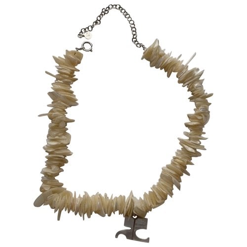 Pre-owned Courrèges Necklace In Ecru