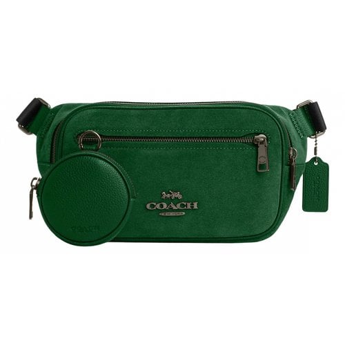 Pre-owned Coach Leather Weekend Bag In Green