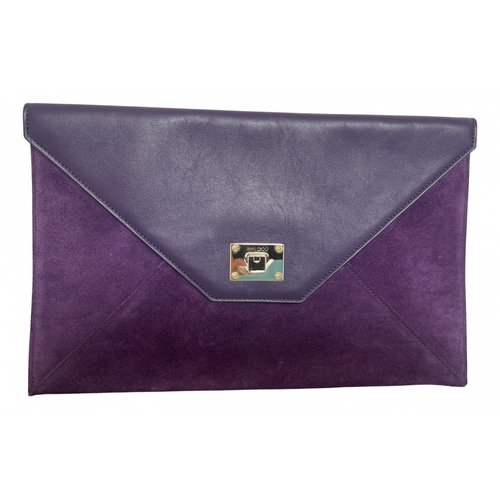 Pre-owned Jimmy Choo Rosetta Clutch Bag In Purple