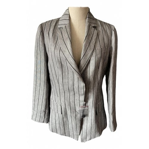 Pre-owned Max & Co Linen Blazer In Grey