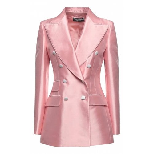 Pre-owned Dolce & Gabbana Silk Blazer In Pink