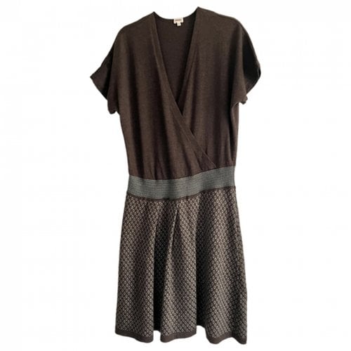 Pre-owned Kenzo Wool Mid-length Dress In Brown